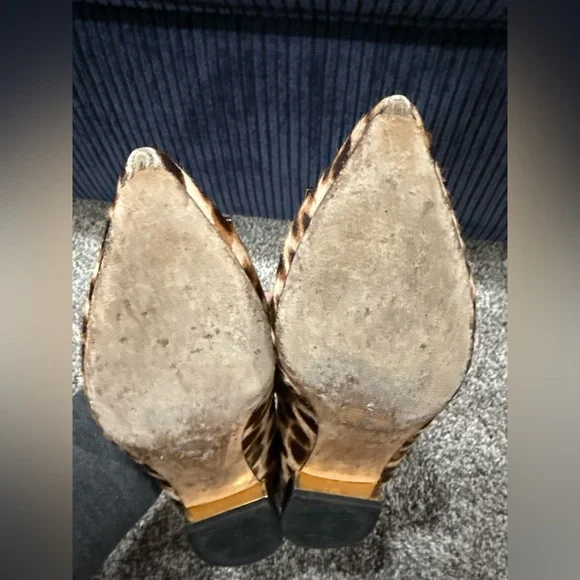 Tory Burch Gigi leopard print pointed toe flats, women's size 9 - Picture 7 of 13